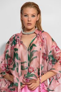 Azalea Poz φλοράλ πουκάμισο οργάντζα με βολάν - Image 2
