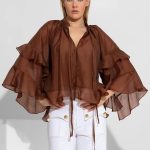 Anemone Διάφανo πουκάμισο Tencel με βολάν