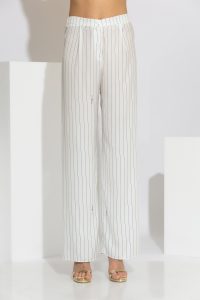 Gardenia Ριγέ Παντελόνα Σατέν με Signature Print - Image 6
