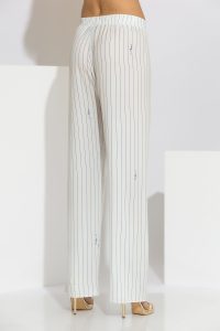 Gardenia Ριγέ Παντελόνα Σατέν με Signature Print - Image 4