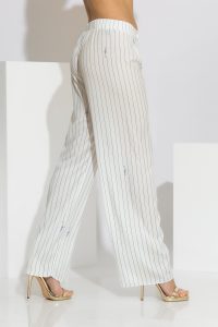 Gardenia Ριγέ Παντελόνα Σατέν με Signature Print - Image 5