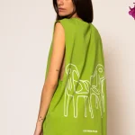 Piase Mia Karekla Αμάνικο Oversized T-shirt με logo και τύπωμα