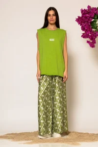 Piase Mia Karekla Αμάνικο Oversized T-shirt με logo και τύπωμα - Image 3