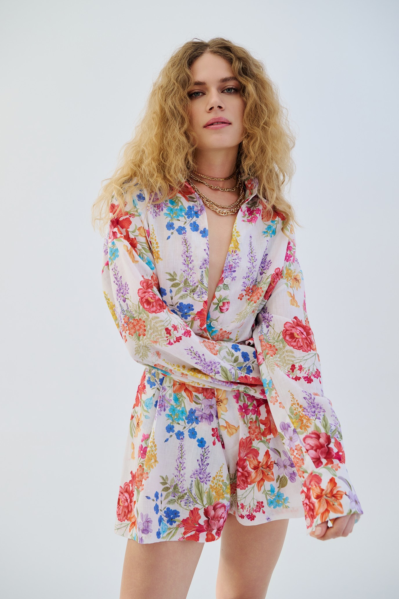 IRAIDA84984_2 Heatspell linen white oversized shirt - Image 1