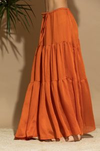 Naxos Μακριά Φούστα με Σούρα από Tencel - Image 6