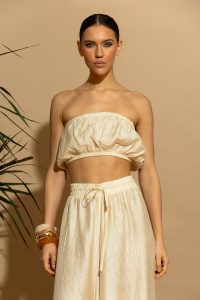 Rodos Κοντό Στράπλες Τοπ Tencel