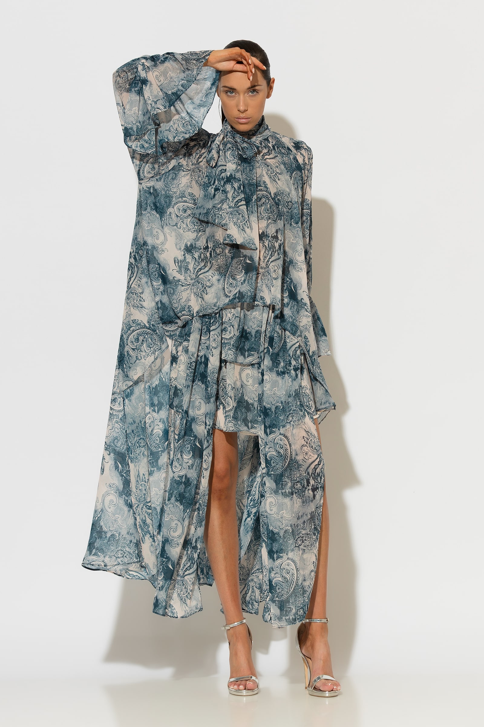 C-THROU | Pre-Fall 2026 Dreamscape Ασύμμετρη Σιφόν Τουνίκ Λαχούρια - Image 1
