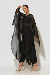 StellaWear Τουνίκ Κάπα από Μουσελίνα Σιφόν με Κρύσταλλα - Image 2