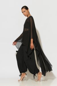 StellaWear Τουνίκ Κάπα από Μουσελίνα Σιφόν με Κρύσταλλα - Image 5
