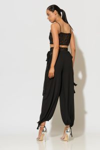 COSMO COUTURE Μαύρο Δαντελένιο Crop Top - Image 5