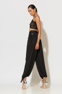 COSMO COUTURE Μαύρο Δαντελένιο Crop Top - Image 4